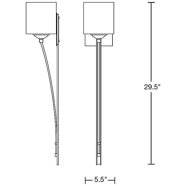 Hubbardton Forge 204670 Formae 1-lt 30" Tall Wall Sconce