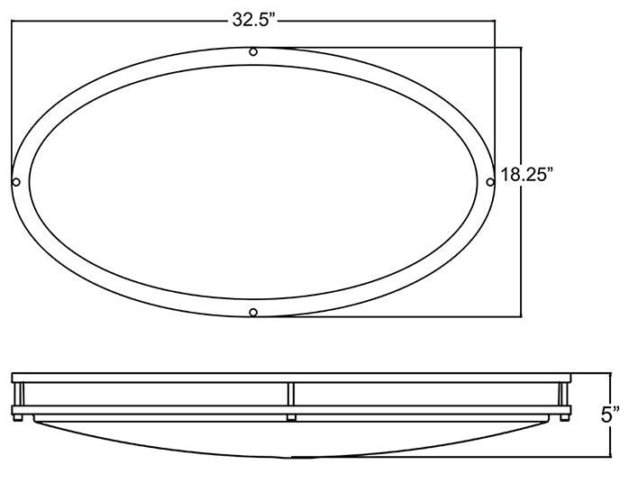 Access 20468 Solero 18.25" Wide LED Oval Flush Mount