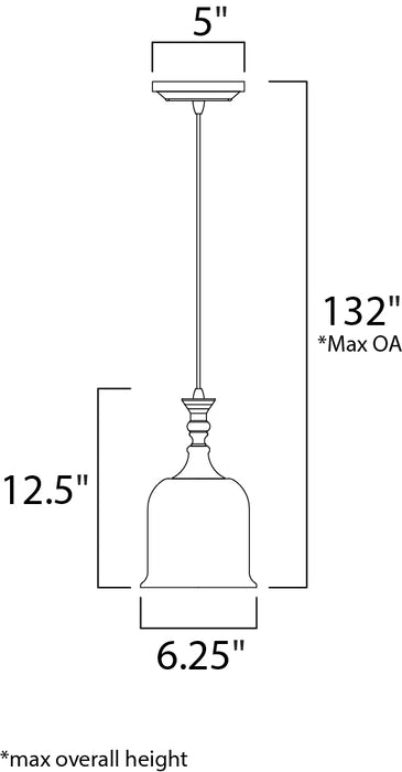 Maxim 20471 Centenial 1-lt 6.25" Pendant