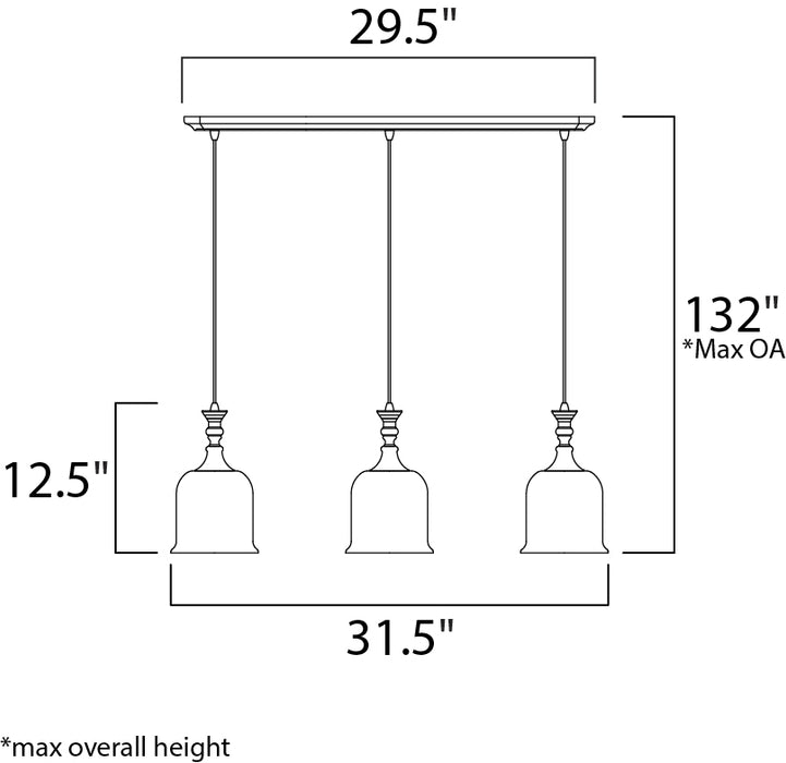 Maxim 20473 Centenial 3-lt 31.5" Pendant