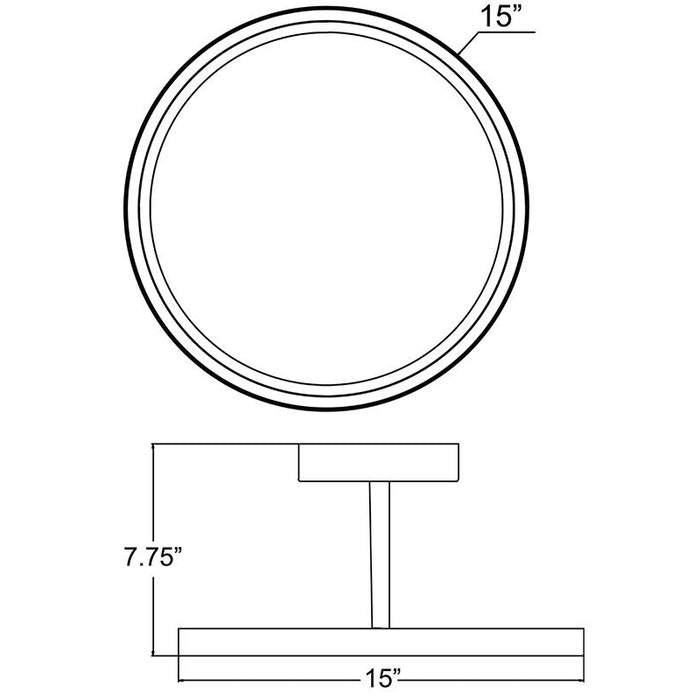 Access 20494 Sphere 1-lt 15" LED Semi-Flush