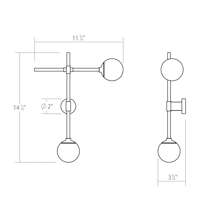 Sonneman 2062 Sabon 2-lt 15" Tall LED Wall Sconce