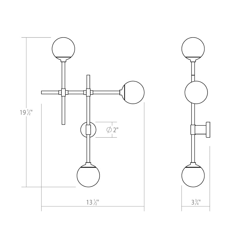 Sonneman 2063 Sabon 3-lt 20" Tall LED Wall Sconce
