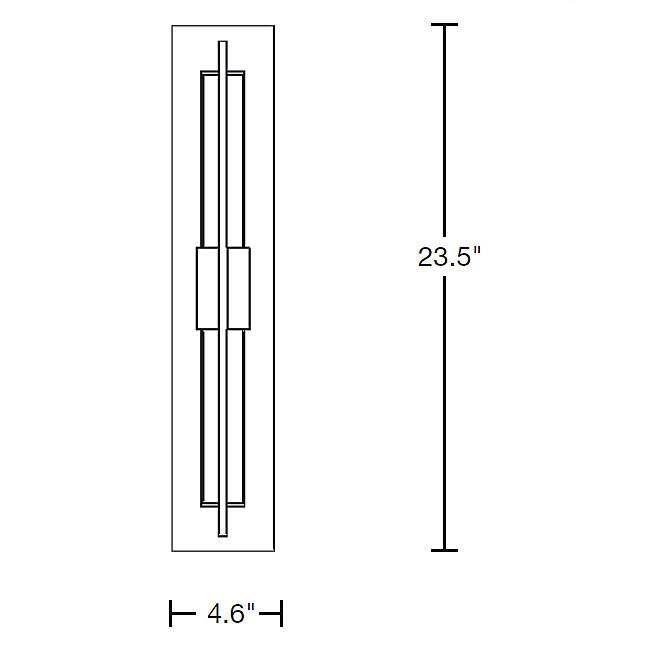 Hubbardton Forge 206440 Double Axis 1-lt 24" Tall Small LED Wall Light