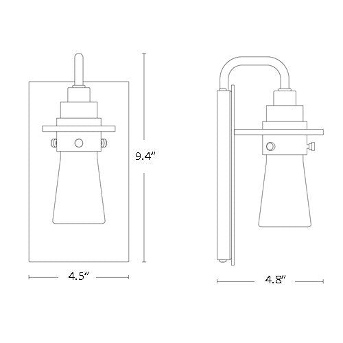 Hubbardton Forge 207710 Erlenmeyer 1-lt 9" Tall Wall Sconce