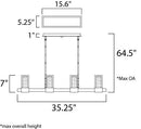 Maxim 20908 Sync 16-lt 35.25" LED Linear Chandelier