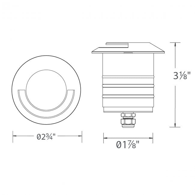 WAC 2091 2" Aperture Recessed Inground + Indicator Single Direction