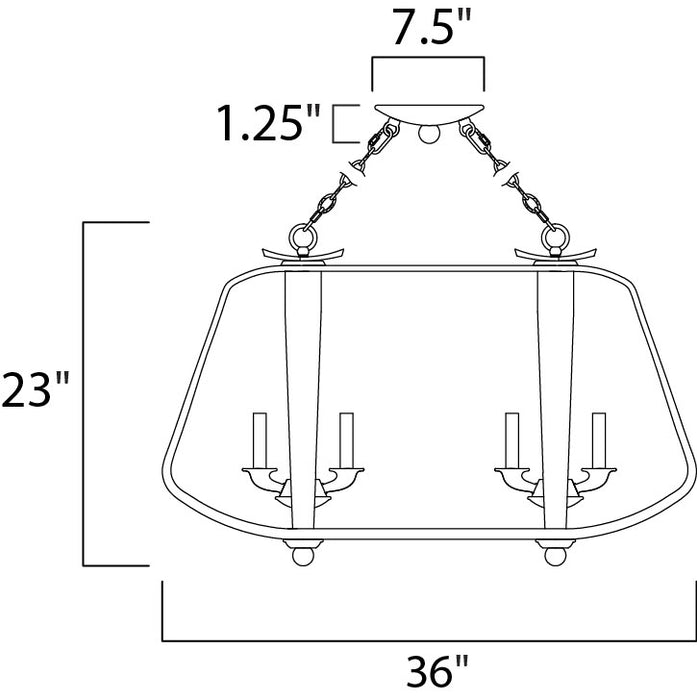 Maxim 20927 Road House 6-lt 36" Chandelier