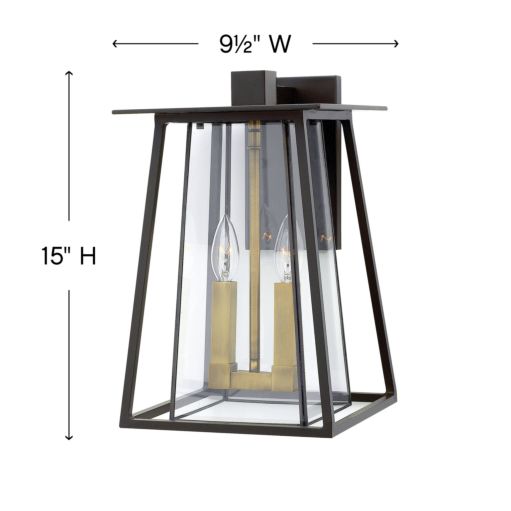 Hinkley 2104 Walker 2-lt 15" Tall LED Outdoor Wall Light