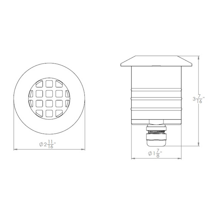 WAC 2121 2" LED Inground Recessed Round Louver