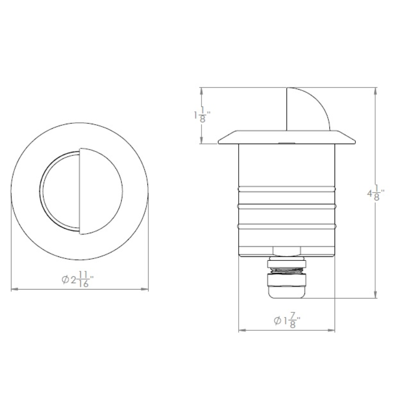WAC 2131 2" Inground Recessed Round Scoop