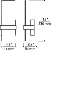 Tech 700WSMUR Mura 13" Tall LED Wall Light