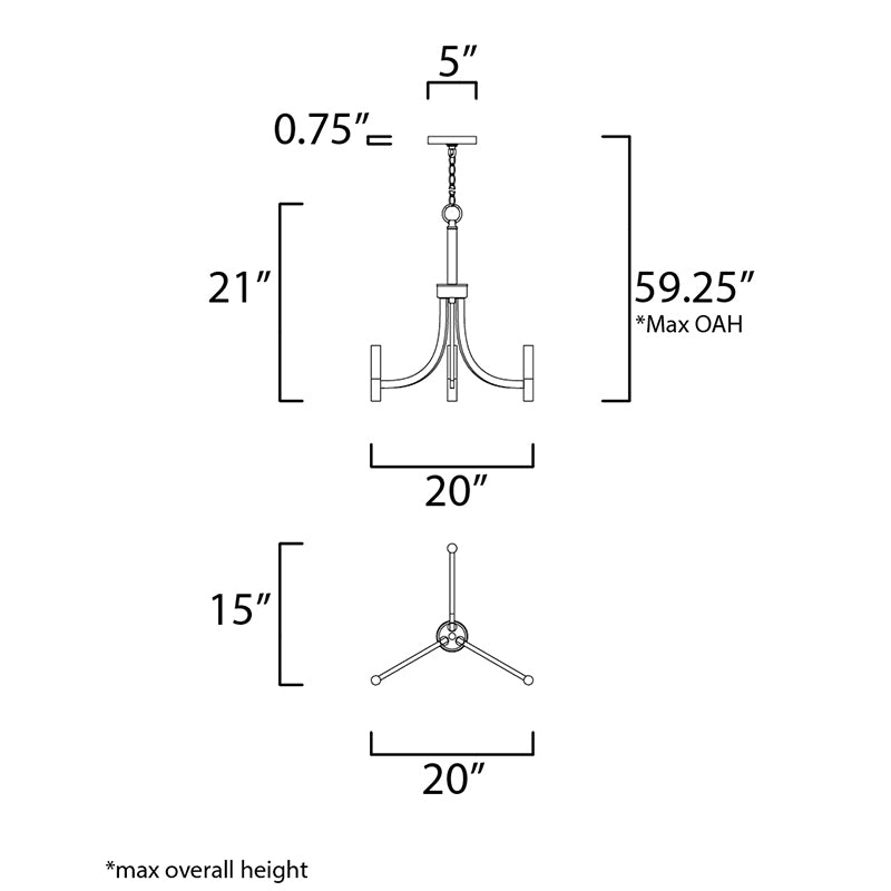 Maxim 21523 Lyndon 3-lt 20" Chandelier