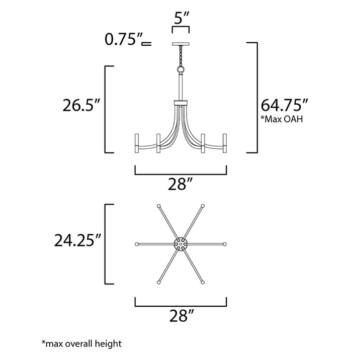 Maxim 21526 Lyndon 6-lt 28" Chandelier