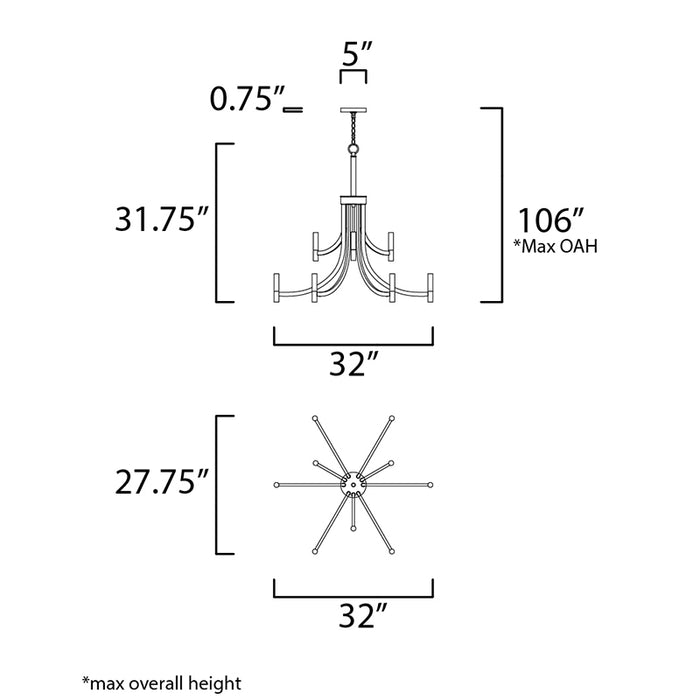 Maxim 21529 Lyndon 9-lt 32" Chandelier