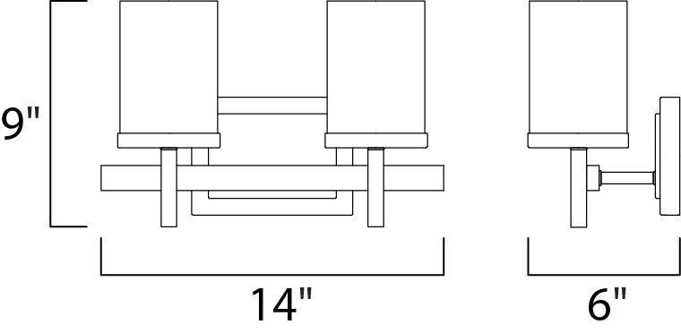 Maxim 2152 Tetra 2-lt 14" Bath Vanity