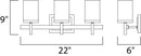 Maxim 2153 Tetra 3-lt 22" Bath Vanity