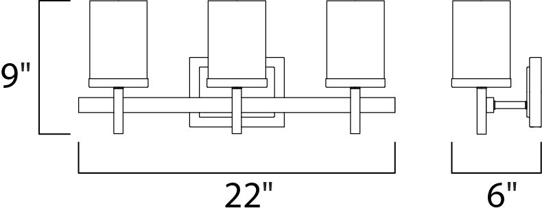 Maxim 2153 Tetra 3-lt 22" Bath Vanity