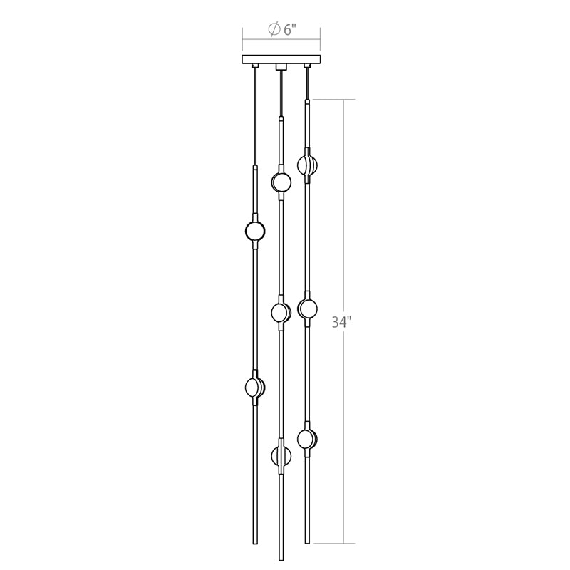 Sonneman 2161-S Constellation Andromeda Short 8-lt 6" LED Pendant