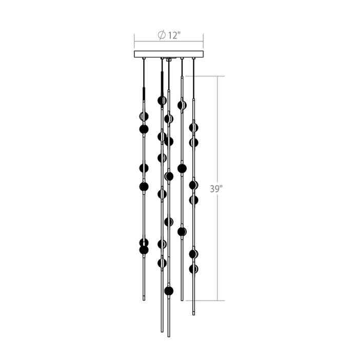 Sonneman 2162-S Constellation Andromeda Short 26-lt 12" LED Pendant