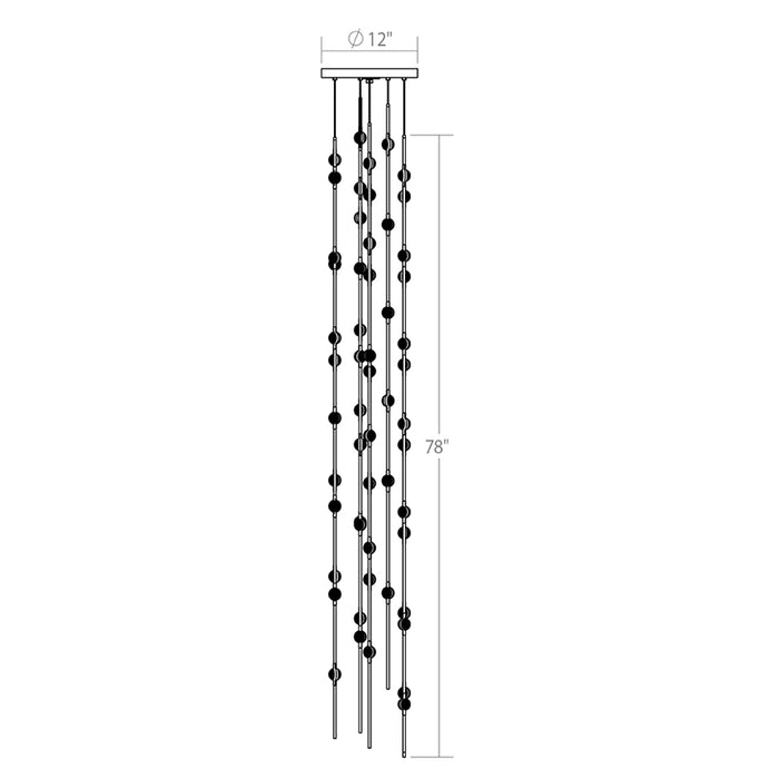 Sonneman 2162-T Constellation Andromeda Tall 55-lt 12" LED Pendant