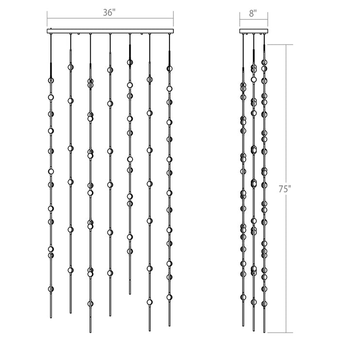 Sonneman 2166 Constellation Andromeda 69-lt 36" LED Pendant