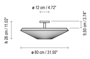 Bover Siam 80 Semi-Flush mount Ceiling Lamp