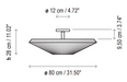 Bover Siam 80 Semi-Flush mount Ceiling Lamp