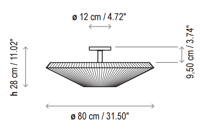 Bover Siam 80 Semi-Flush mount Ceiling Lamp