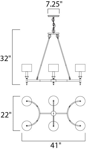 Maxim 22376 Fairmont  6-lt 41"Chandelier