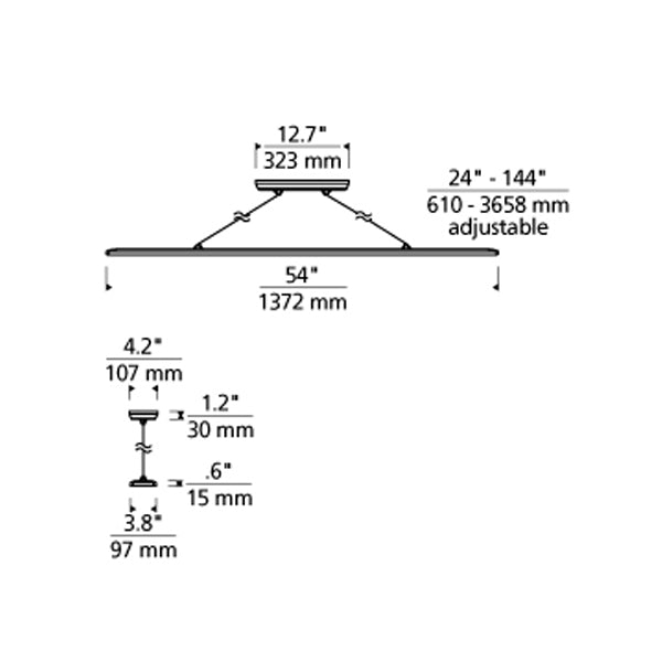 Tech 700LSPRLX Parallax 54" LED Linear Suspension