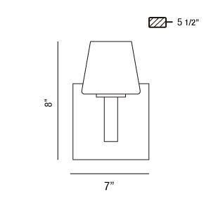 Eurofase 23041 Anglo 1-lt 8" Tall Wall Sconce