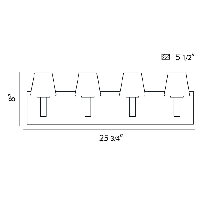 Eurofase 23043 Anglo 4-lt 26" Vanity Light