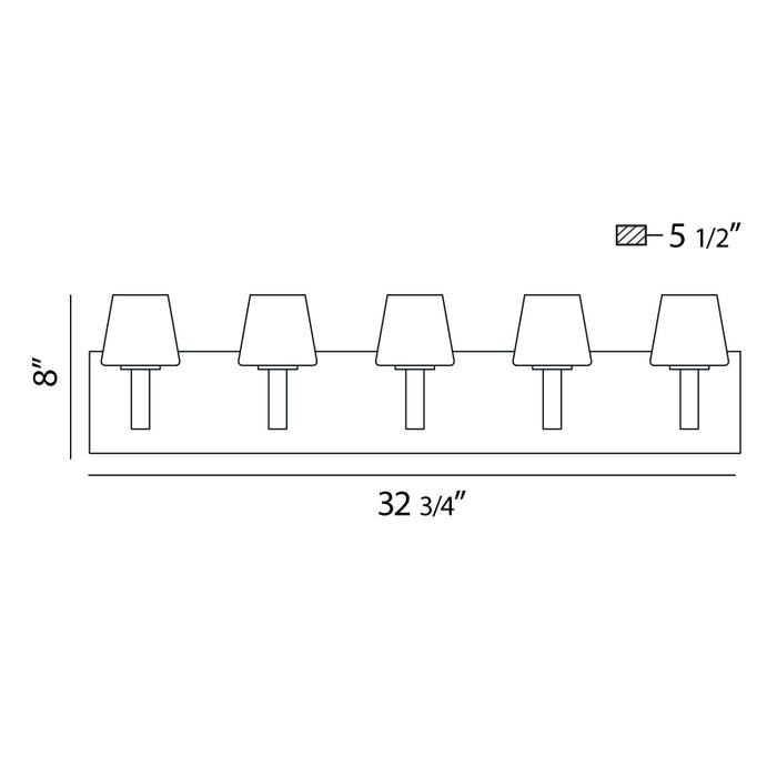 Eurofase 23044 Anglo 5-lt 33" Vanity Light