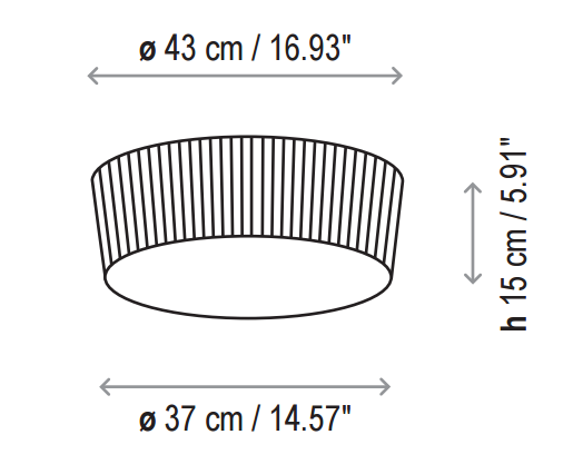 Bover Plafonet 43 2-lt 17" Flushmount