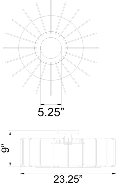 Access 23892 Wired 1-lt LED Horizontal Cage Flush Mount