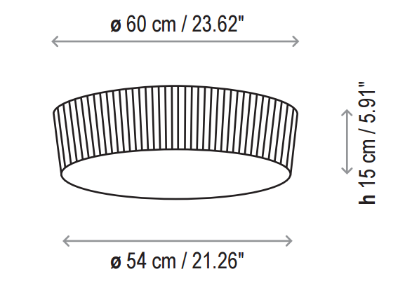 Bover Plafonet 60 4-lt 24" Flushmount