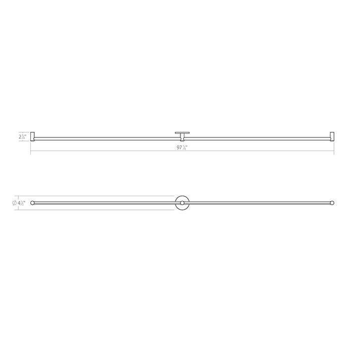 Sonneman Purolinear 360 2-lt 97" Linear LED Wall Bar