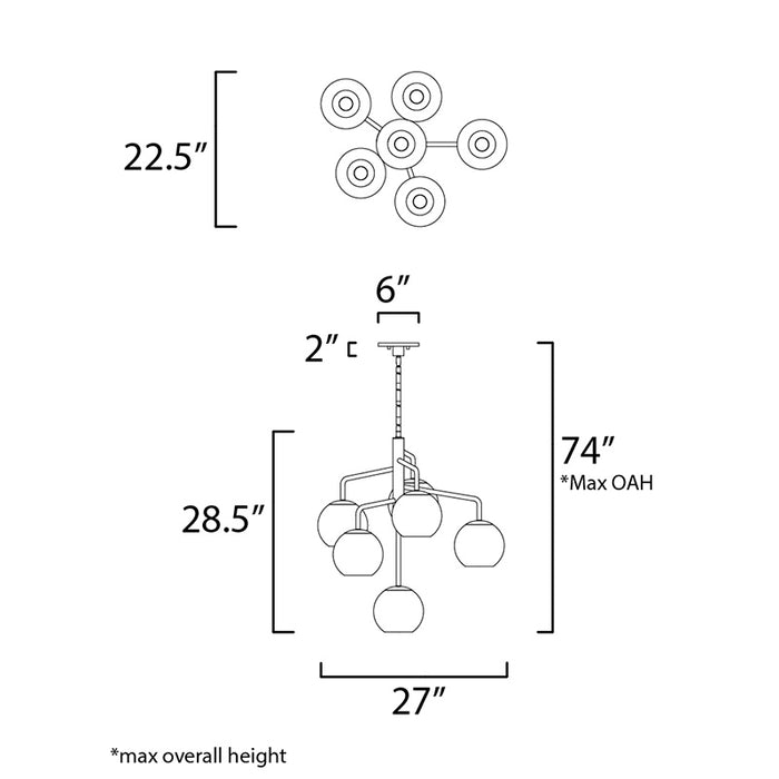 Maxim 38416 Branch 6-lt 27" Pendant