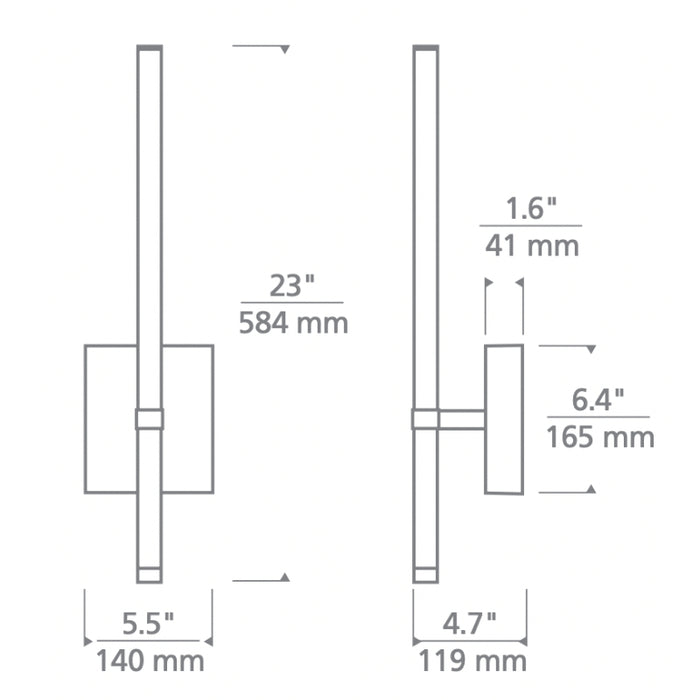 Tech 700OWFLO Filo 23 23" Tall LED Outdoor Wall Light