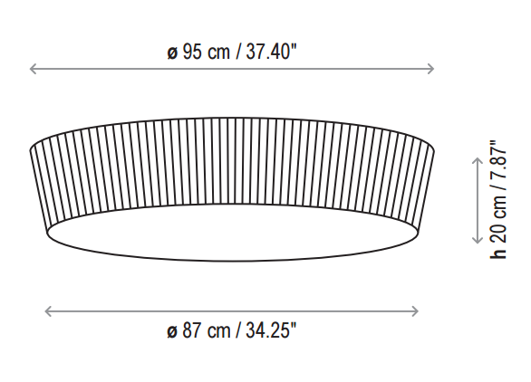 Bover Plafonet 95 6-lt 37" LED Flushmount