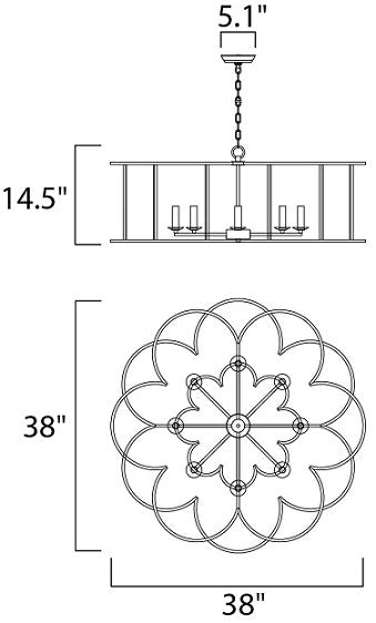 Maxim 24734 Helix 8-lt 38" Chandelier