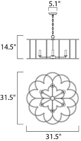 Maxim 24735 Helix 6-lt 31.5" Chandelier