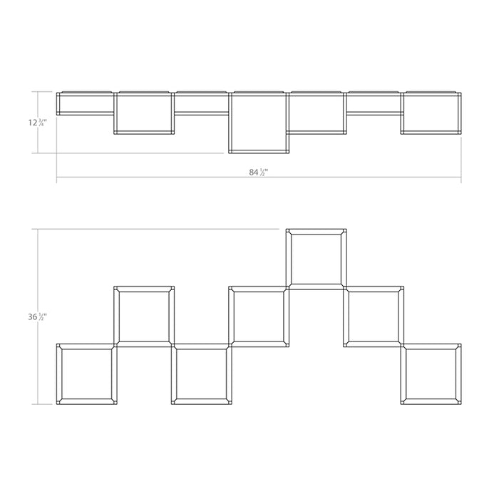 Sonneman 24Z0007 Cubix 7-lt 85" LED Surface Mount