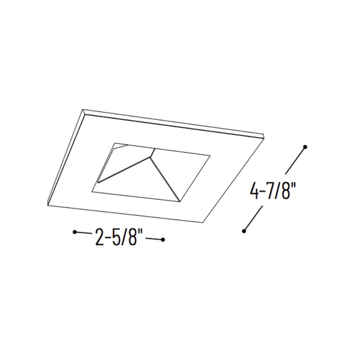 Nora NIO-4SW/HL 4" Iolite Square Wall Wash Reflector Trim - High Lumen