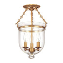 Hudson Valley 251 Hampton 3-lt Semi Flush, Plain Glass