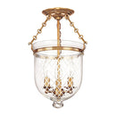 Hudson Valley 251 Hampton 3-lt Semi Flush, Diamond Cut Glass