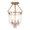 Hudson Valley 251 Hampton 3-lt Semi Flush, Diamond Cut Glass