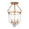 Hudson Valley 251 Hampton 3-lt Semi Flush, Diamond Cut Glass