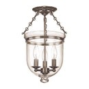 Hudson Valley 251 Hampton 3-lt Semi Flush, Plain Glass